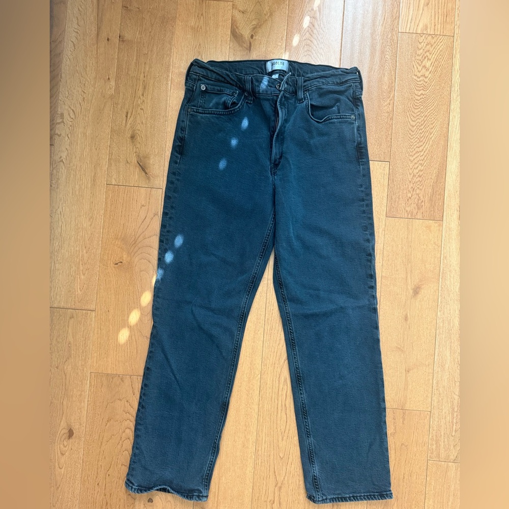 Agolde Faded Black Ankle Jeans - Size 28